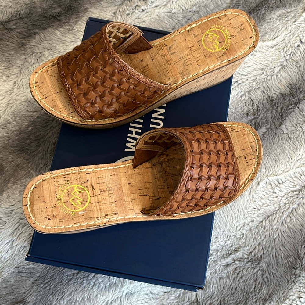 Brown basket weave Sandals